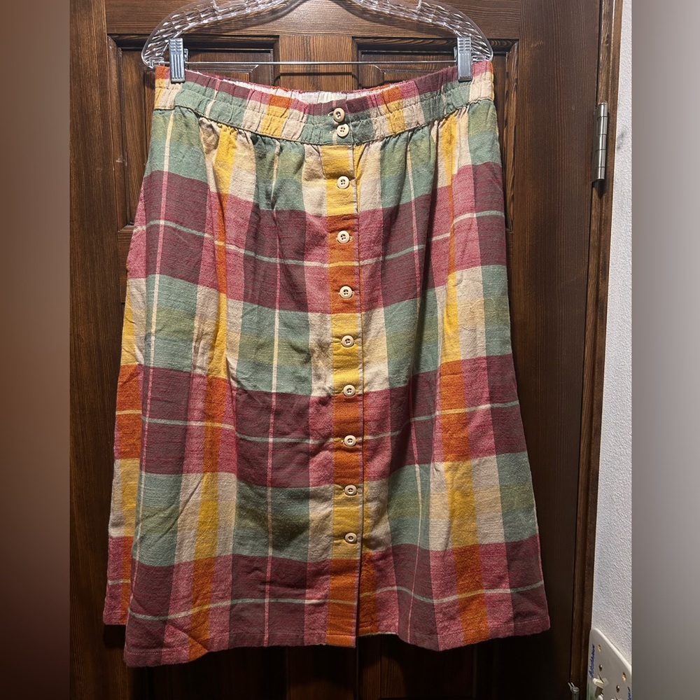 Ace & Jig Multicolor Plaid Midi Skirt